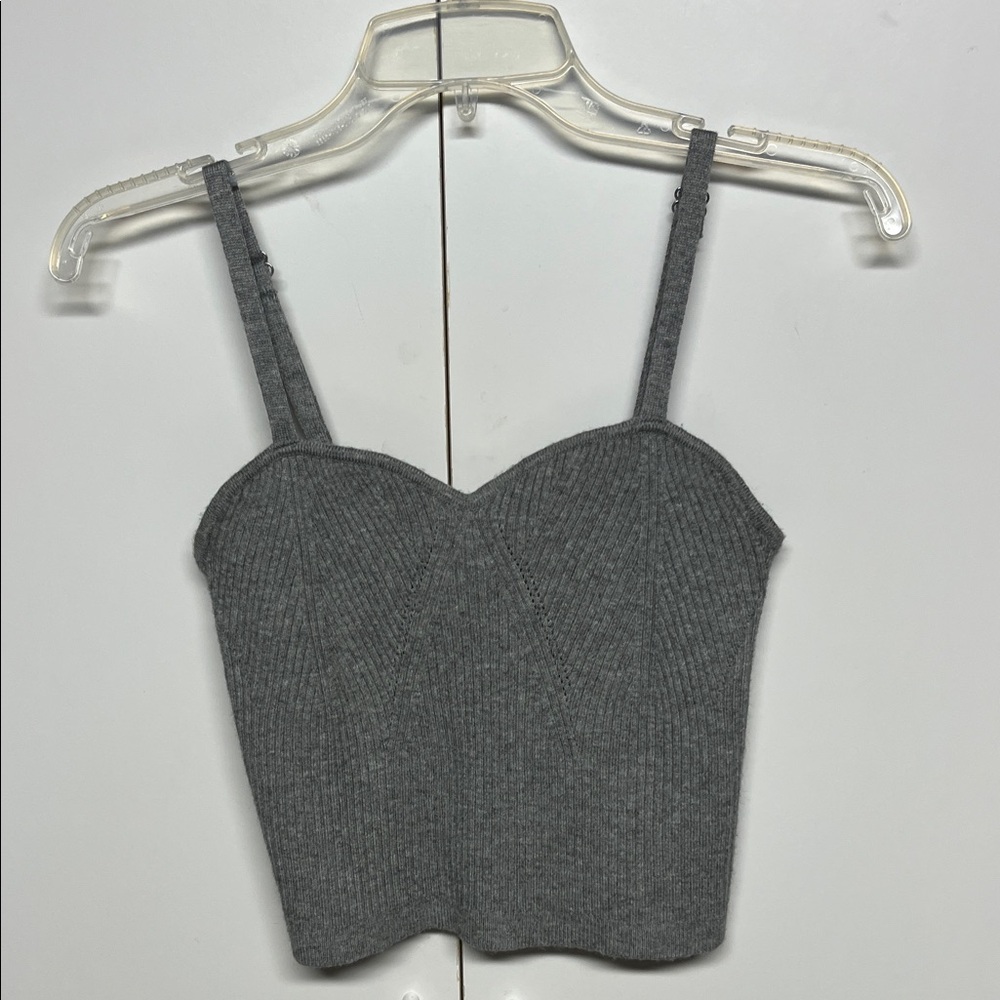 Wild Fable Gray Ribbed Knit Women's Top